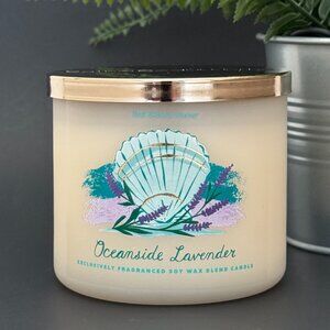 BBW Oceanside Lavender Bath & Body Works 3 Wick Candle